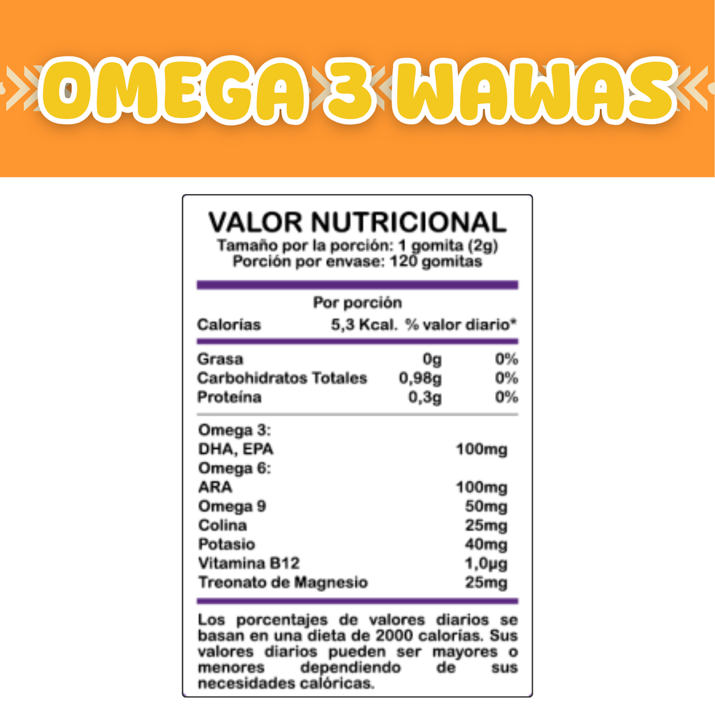 Omega 3 Wawas | Gomitas para niños con Omega 3