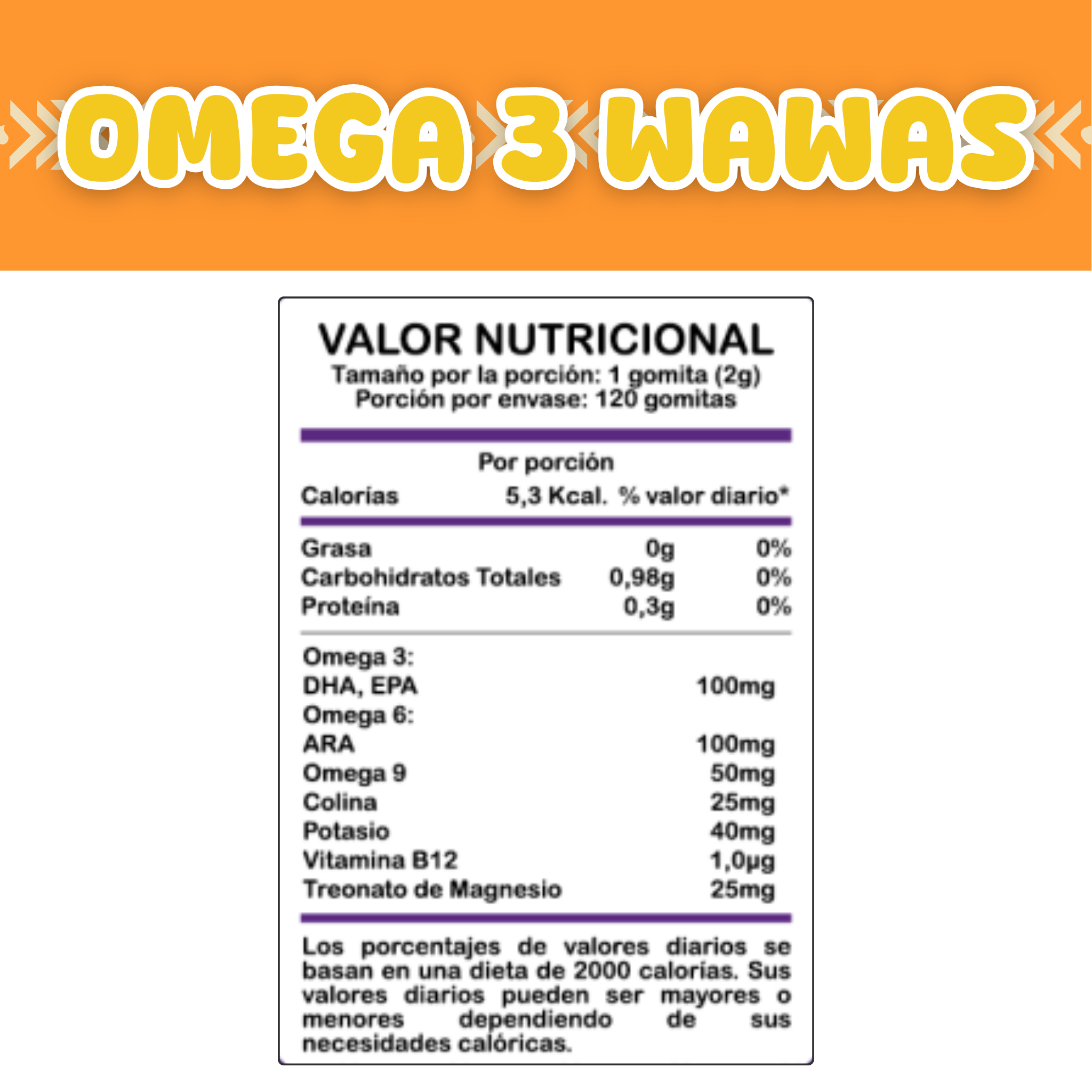 Omega 3 Wawas | Gomitas para niños con Omega 3