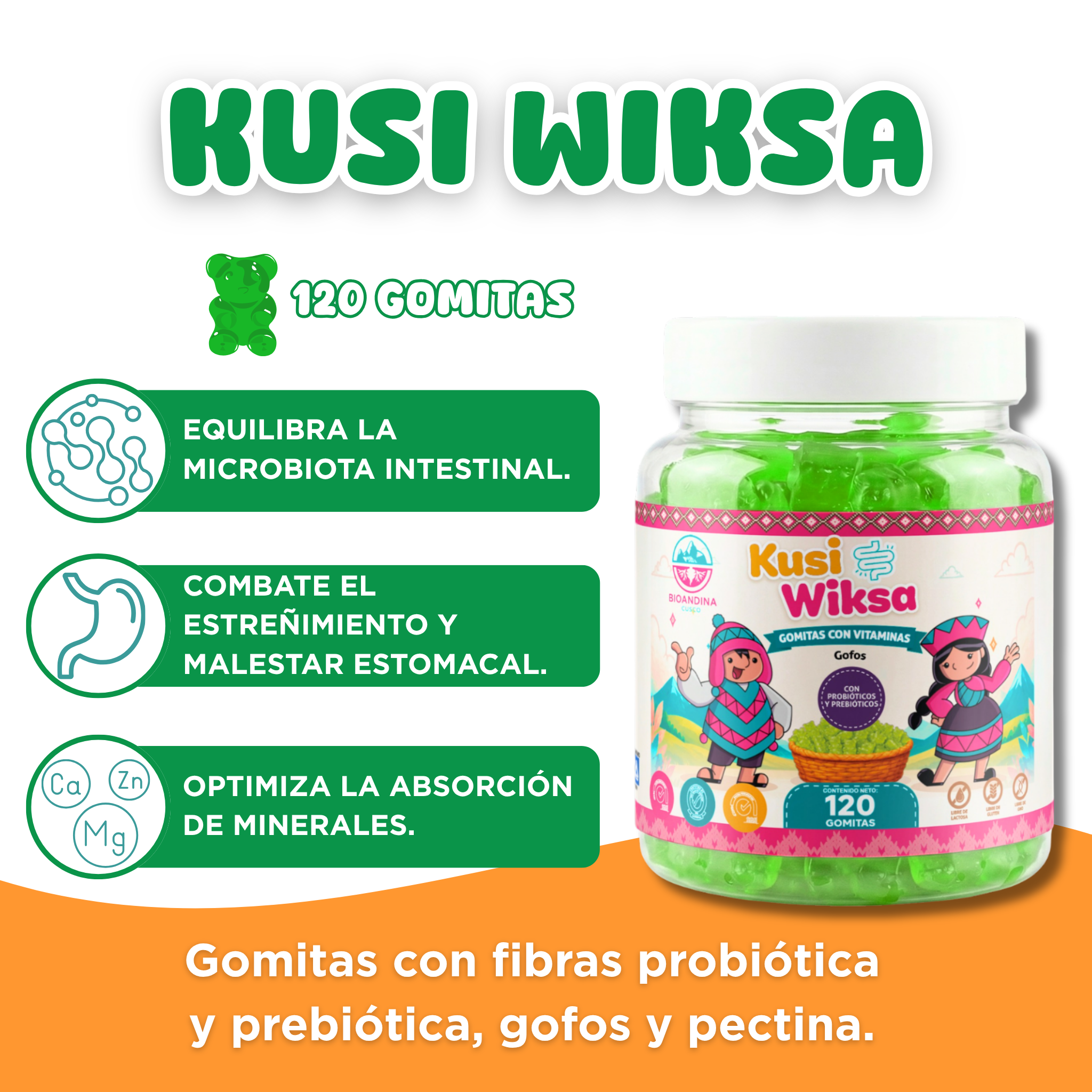 Kusi Wiksa | Gomitas para niños con Probióticos