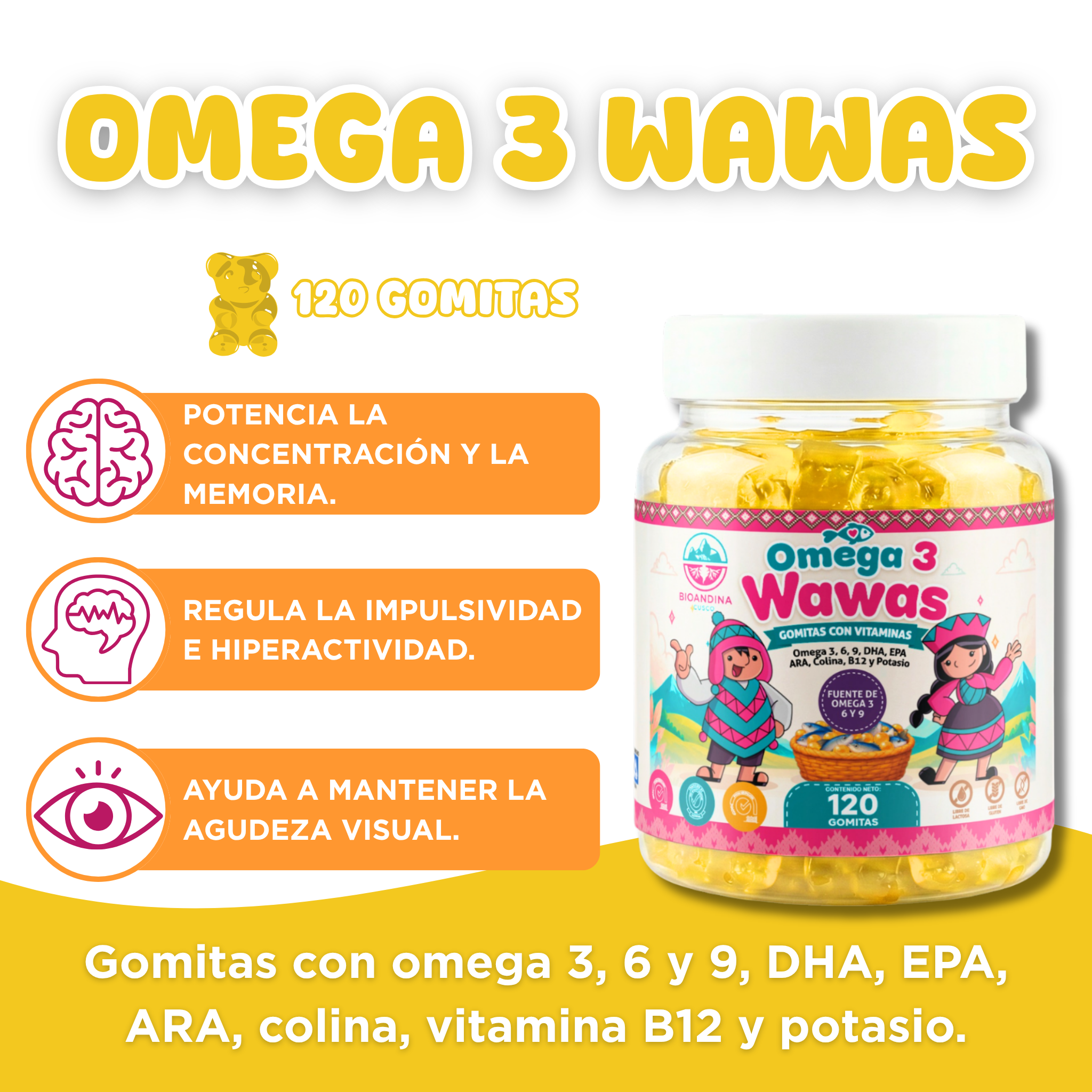 Omega 3 Wawas | Gomitas para niños con Omega 3