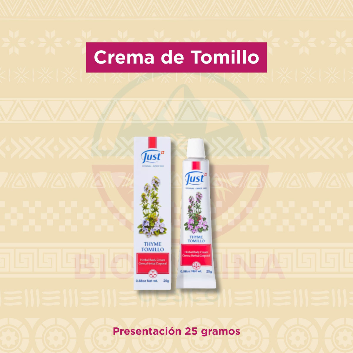 Crema de Tomillo 25 gr | Just